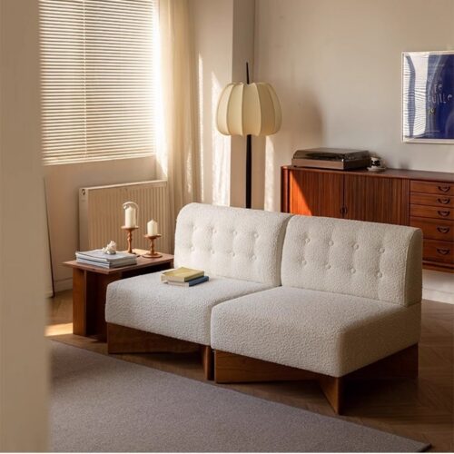 Nordic Vintage Single-Seater Upholstered Sofa - Living room furniture - QONKA HOME