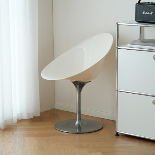 Modern Tulip Shell Dining Chair Eco Friendly PC Seat Aluminum Alloy Base Leisure Side Chair - Dining chair - QONKA HOME