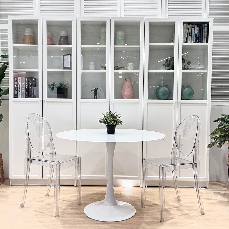 Modern Transparent Plastic Dining Chair Ghost Side Chair for Dining Room - Dining chair - QONKA HOME