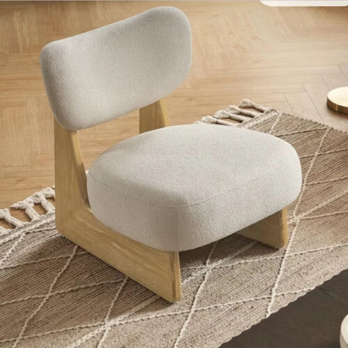 Wabi-sabi Style Solid Wood Single Armchair - Living room furniture - QONKA HOME