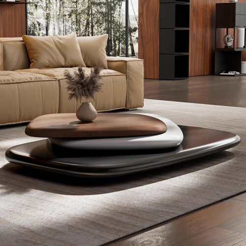 Modern Rotating & Folding Wooden Coffee Table - Coffee table - QONKA HOME