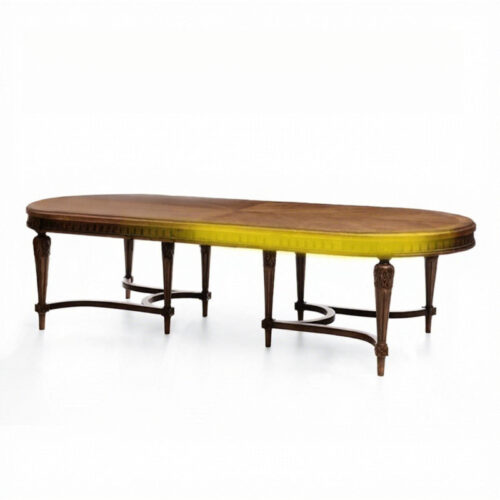 Vintage Oval Solid Wood Dining Table Hand‑Carved Ornate Leg French Provincial Dining Table for Large Dining Room - Dinin...