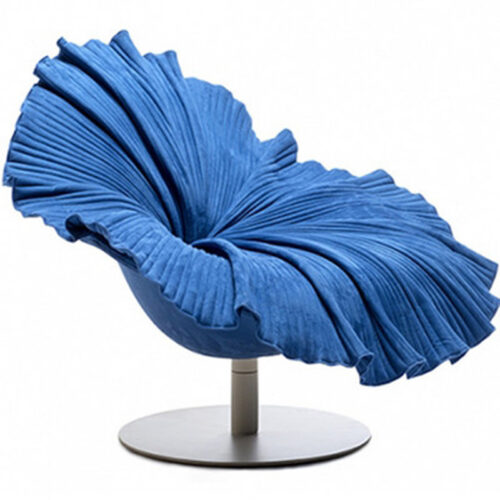 Modern Designer Simple Lotus Petal Fiberglass Swivel Chair - Living room furniture - QONKA HOME