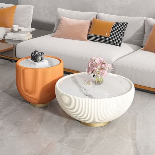 Round Nesting Coffee Table Set ，No assembly required - Coffee table - QONKA HOME