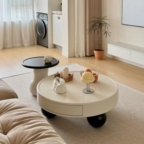 Cartoon Ball Leg Nesting Coffee Table Set  Creative Ghost Shape Side Table - Coffee table - QONKA HOME