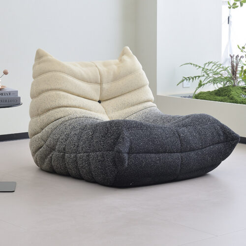 Gradient Cat Ear Togo Floor Sofa, Modern Padded Bean Bag Leisure Lounge Chair, No Legs Armless Accent Seat for Living Room...