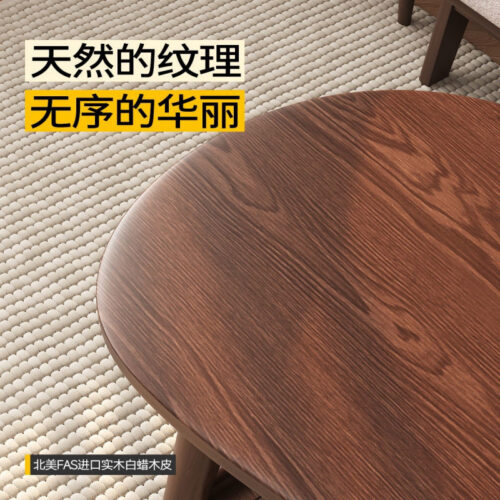 Irregular Solid Wood Coffee Table With Drawers, Organic Curved Storage Center Table Cashew‑Shaped - Coffee table - QONKA...