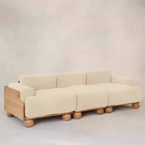 Nordic Minimalist Sofa, Solid Wood, Modern Retro Style - Living room furniture - QONKA HOME