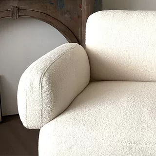 Italian-style Single-seater Sofa, French Vintage Wabi-sabi-style Lambswool - Living room furniture - QONKA HOME