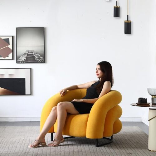 Nordic-Style Luxury Single Armchair, Trendy and Creative Design - Living room furniture - QONKA HOME