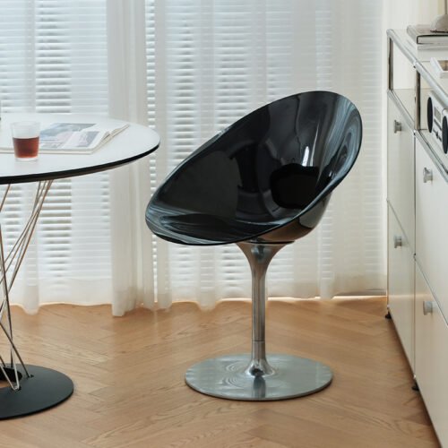 Modern Tulip Shell Dining Chair Eco Friendly PC Seat Aluminum Alloy Base Leisure Side Chair - Dining chair - QONKA HOME
