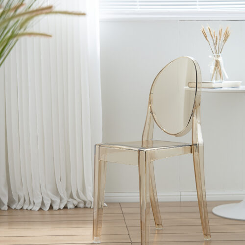 Modern Transparent Plastic Dining Chair Ghost Side Chair for Dining Room - Dining chair - QONKA HOME