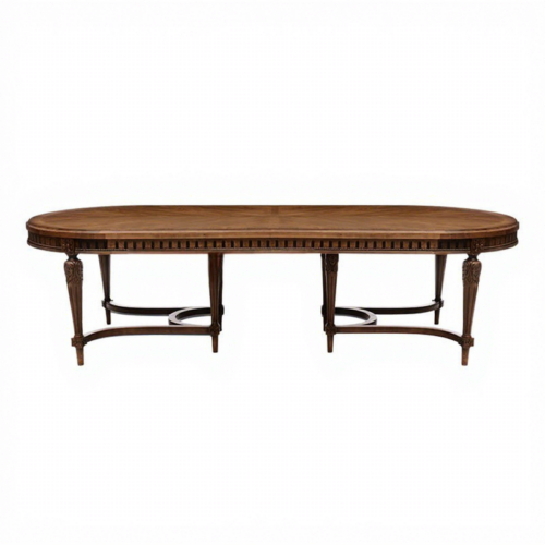Vintage Oval Solid Wood Dining Table Hand‑Carved Ornate Leg French Provincial Dining Table for Large Dining Room - Dinin...