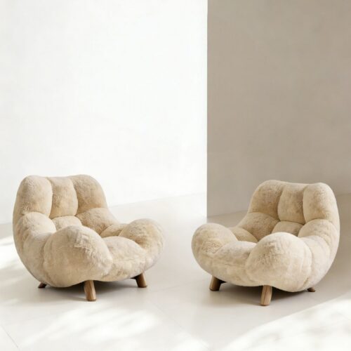 Modern Minimalist Plush Single Sofa - Living room furniture - QONKA HOME