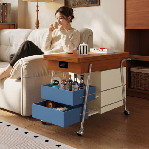 Multifunctional Lift Mobile Folding Coffee Table - Coffee table - QONKA HOME