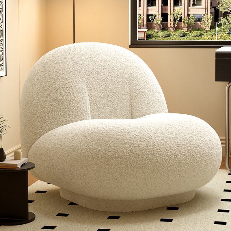 Lambswool Single-Seater Swivel Sofa - Living room furniture - QONKA HOME