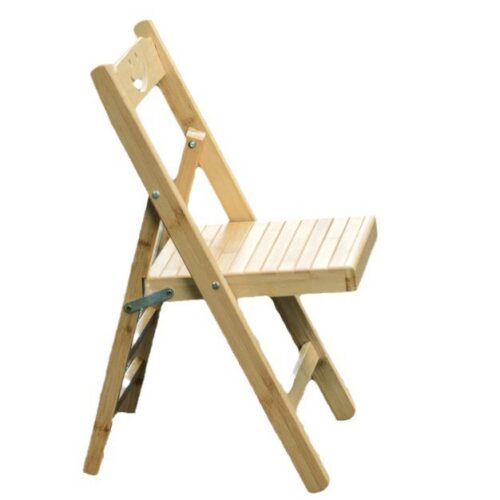 Natural Nan Bamboo Folding Chair Smiley Hollow Backrest Portable Solid Bamboo Side Chair Indoor Outdoor Dining Stool - Din...
