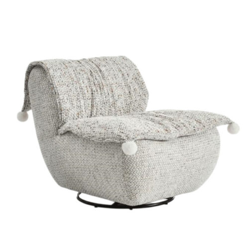 French-Style Cream-Colored Swivel Sofa - Living room furniture - QONKA HOME