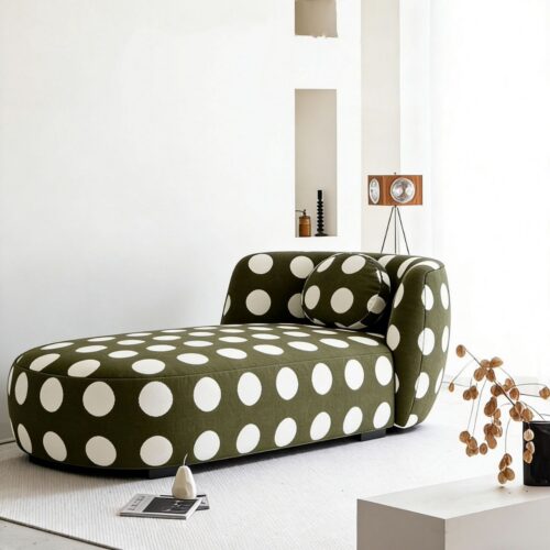 Modern, Minimalist Polka-dot Fabric Sofa, for the Living Room or Bedroom - Bedroom furniture - QONKA HOME
