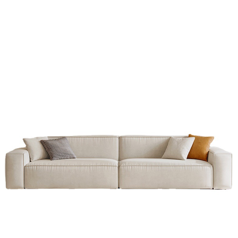 Nordic-style Block-patterned Fabric Sofa, Simple and Modern - Living room furniture - QONKA HOME