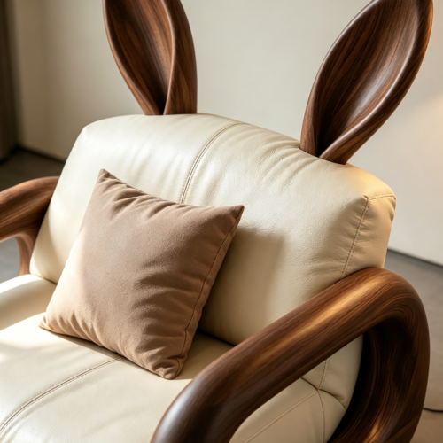 New Chinese-Style Black Walnut Rabbit Ears Chair - Living room furniture - QONKA HOME