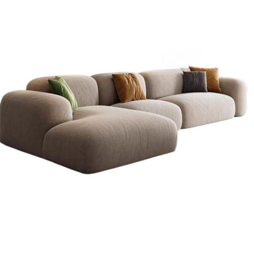 Luxury Fabric Sofa with Sponge Filled Cushions for Living Room Small Apartment Straight Row Design - Sofa - QONKA HOME