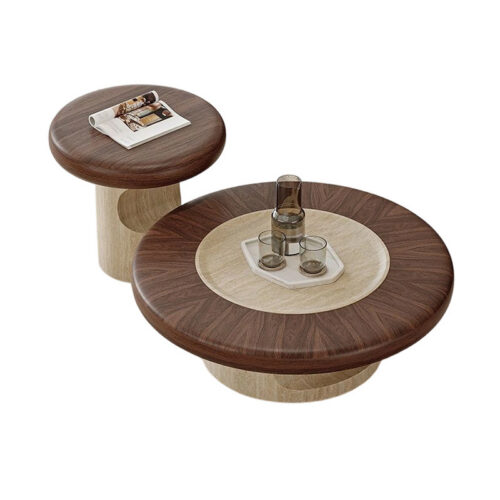 Cream Style Round Mushroom Coffee Table - Coffee table - QONKA HOME