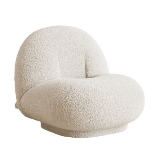 Lambswool Single-Seater Swivel Sofa - Living room furniture - QONKA HOME
