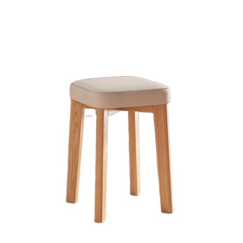 Stackable Solid Rubber Wood Stool Upholstered Cushioned Square Stool Multi-purpose Dining Stool for Home Kitchen - Dining ...