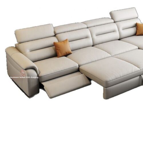High-end Italian-style Genuine Leather Wood Frame Sofa - Sofa - QONKA HOME