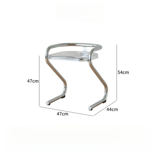 S Shape Cantilever Dining Chair Eco-Friendly PC Seat Chrome Metal Frame Simple Stackable Side Chair for Home Restaurant - ...