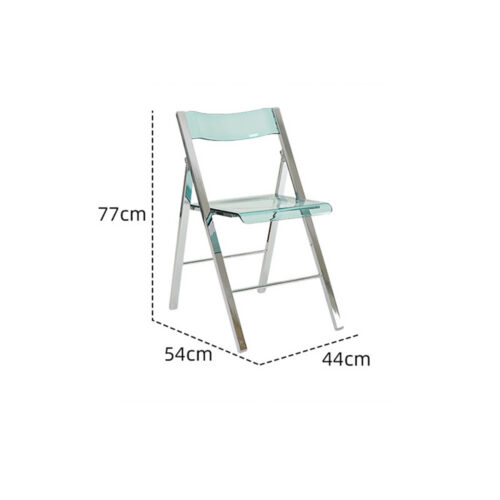 Transparent PC Folding Dining Chair Chrome Plated Metal Legs Foldable Side Chair for Home Kitchen Office Cafe - Dining cha...