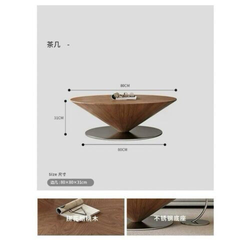Mid-Century Walnut Coffee Table Set with Glass Side Table - Coffee table - QONKA HOME
