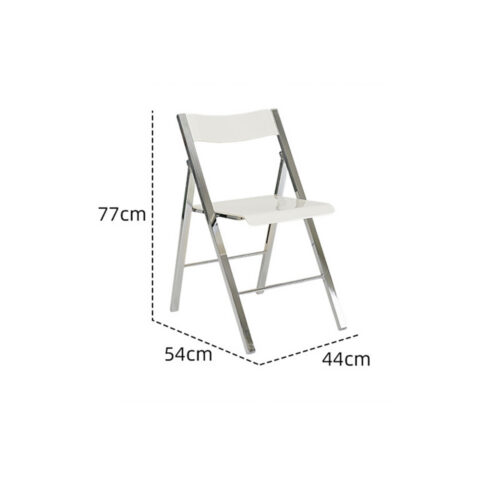 Transparent PC Folding Dining Chair Chrome Plated Metal Legs Foldable Side Chair for Home Kitchen Office Cafe - Dining cha...