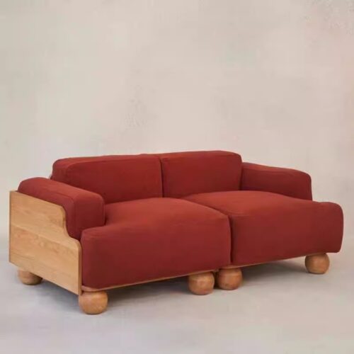 Nordic Minimalist Sofa, Solid Wood, Modern Retro Style - Living room furniture - QONKA HOME