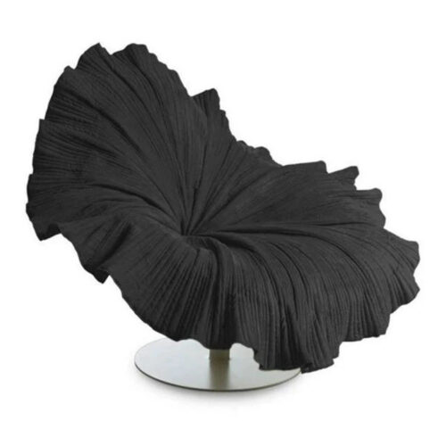 Modern Designer Simple Lotus Petal Fiberglass Swivel Chair - Living room furniture - QONKA HOME