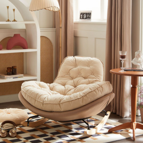 Two-tone recliner rocking chair - Living room chair - QONKA HOME