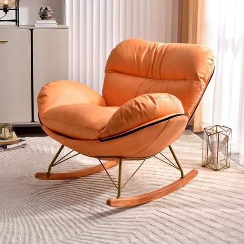 Modern rocking chair comes with a multifunctional footstool - Living room chair - QONKA HOME