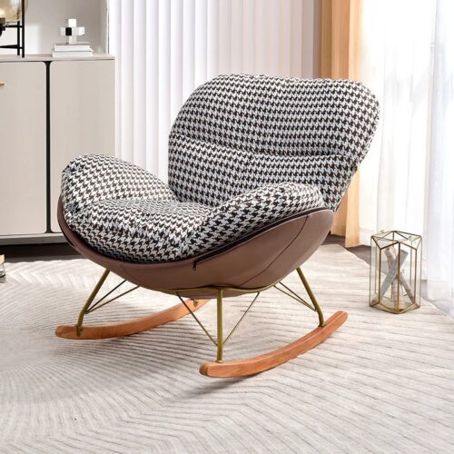 Modern rocking chair comes with a multifunctional footstool - Living room chair - QONKA HOME