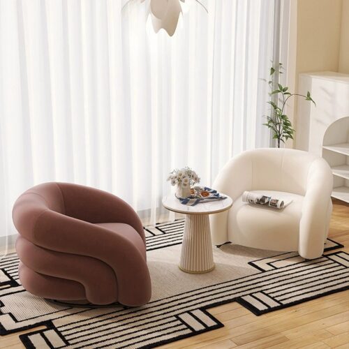 Sofa chair with a tiered, curved design - Living room chair - QONKA HOME