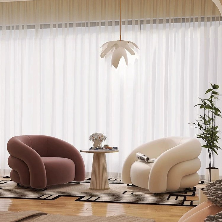 Sofa chair with a tiered, curved design - Living room chair - QONKA HOME