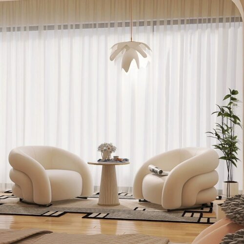 Sofa chair with a tiered, curved design - Living room chair - QONKA HOME