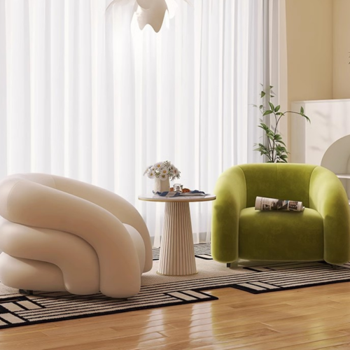Sofa chair with a tiered, curved design - Living room chair - QONKA HOME