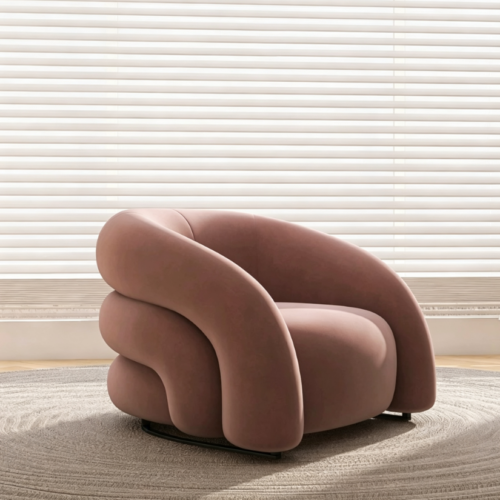 Sofa chair with a tiered, curved design - Living room chair - QONKA HOME