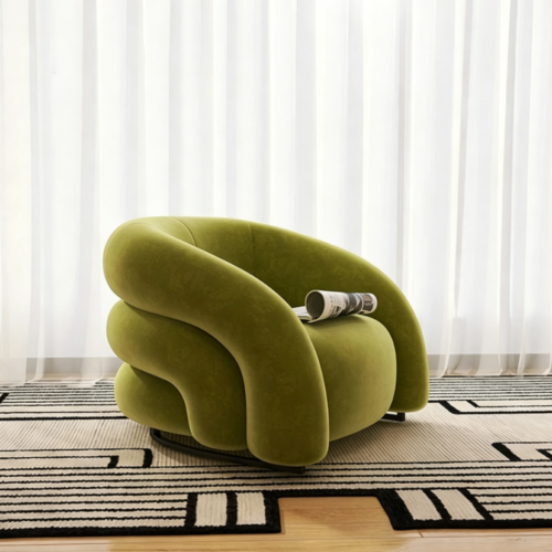 Sofa chair with a tiered, curved design - Living room chair - QONKA HOME