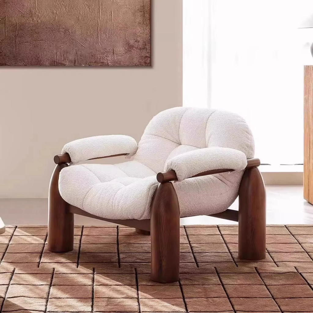 Solid Wood Single-Seater Leisure Armchair - Living room chair - QONKA HOME