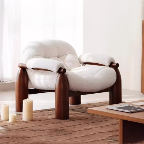 Solid Wood Single-Seater Leisure Armchair - Living room chair - QONKA HOME