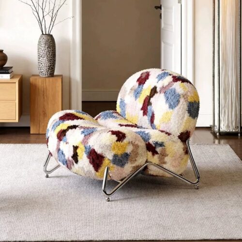 Multicoloured Plush Leisure Chair - Living room chair - QONKA HOME
