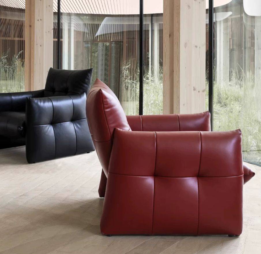 Leather single armchair, living room furniture - Living room chair - QONKA HOME
