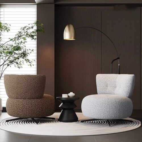 Modern single swivel armchair - Living room furniture - QONKA HOME